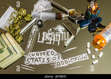 America`s drug epidemic has been brought heavily to light in recent years and months and focuses heavily on the opiate addiction suffered by many. Stock Photo